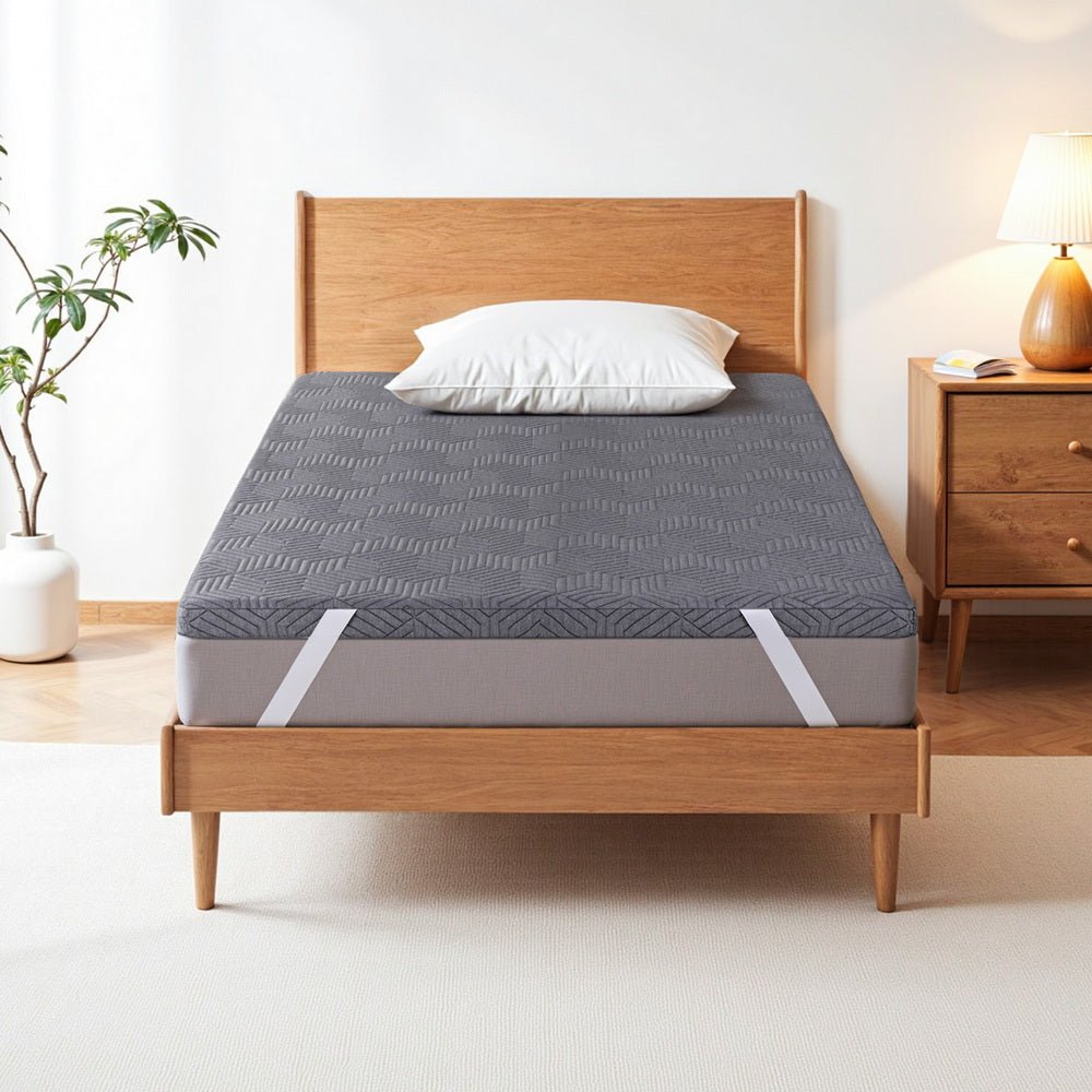 Giselle 8cm Memory Foam Mattress Topper Gel Dual Layer Foam Bamboo Single - Furniture > Mattresses > Mattress Toppers - Rivercity House & Home Co. (ABN 18 642 972 209) - Affordable Modern Furniture Australia