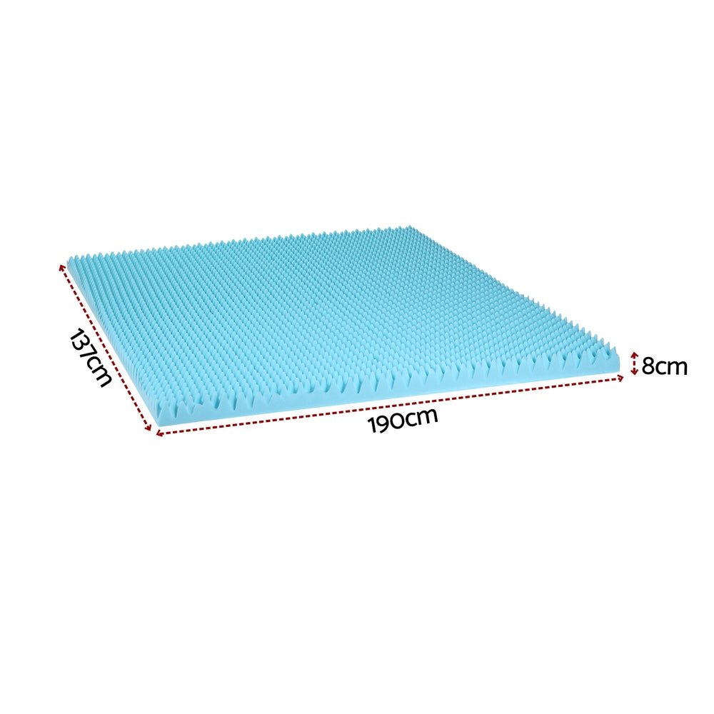 Giselle 8cm Memory Foam Mattress Topper Gel Egg Crate Foam Bamboo Double - Furniture > Mattresses > Mattress Toppers - Rivercity House & Home Co. (ABN 18 642 972 209) - Affordable Modern Furniture Australia