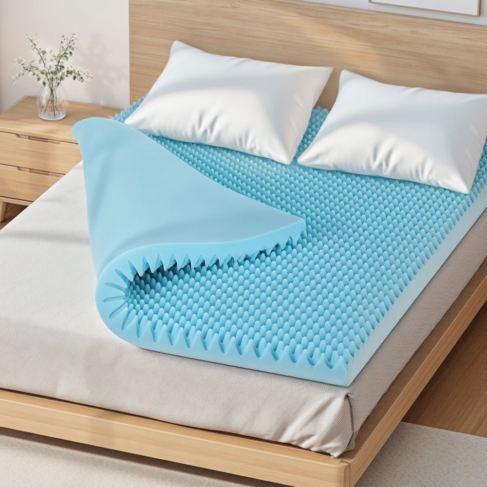 Giselle 8cm Memory Foam Mattress Topper Gel Egg Crate Foam Bamboo Double - Furniture > Mattresses > Mattress Toppers - Rivercity House & Home Co. (ABN 18 642 972 209) - Affordable Modern Furniture Australia