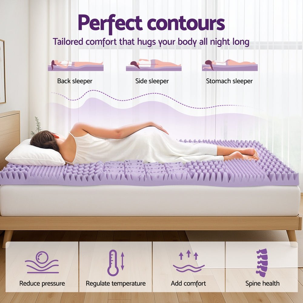 Giselle 8cm Memory Foam Mattress Topper Lavender Infused Bamboo Cover 7 - Zone Double - Furniture > Mattresses > Mattress Toppers - Rivercity House & Home Co. (ABN 18 642 972 209) - Affordable Modern Furniture Australia