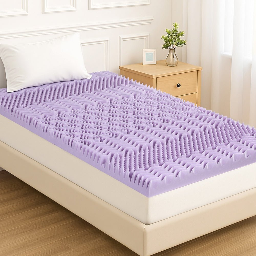 Giselle 8cm Memory Foam Mattress Topper Lavender Infused Bamboo Cover 7 - Zone King Single - Furniture > Mattresses > Mattress Toppers - Rivercity House & Home Co. (ABN 18 642 972 209) - Affordable Modern Furniture Australia