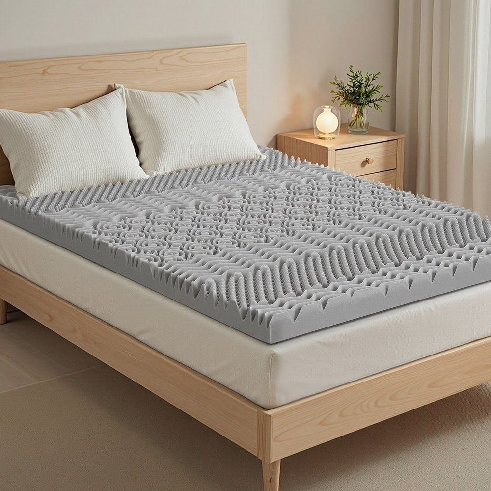 Giselle Bedding 8cm Memory Foam Mattress Topper 7 - Zone Graphite Double - Furniture > Mattresses > Mattress Toppers - Rivercity House & Home Co. (ABN 18 642 972 209) - Affordable Modern Furniture Australia