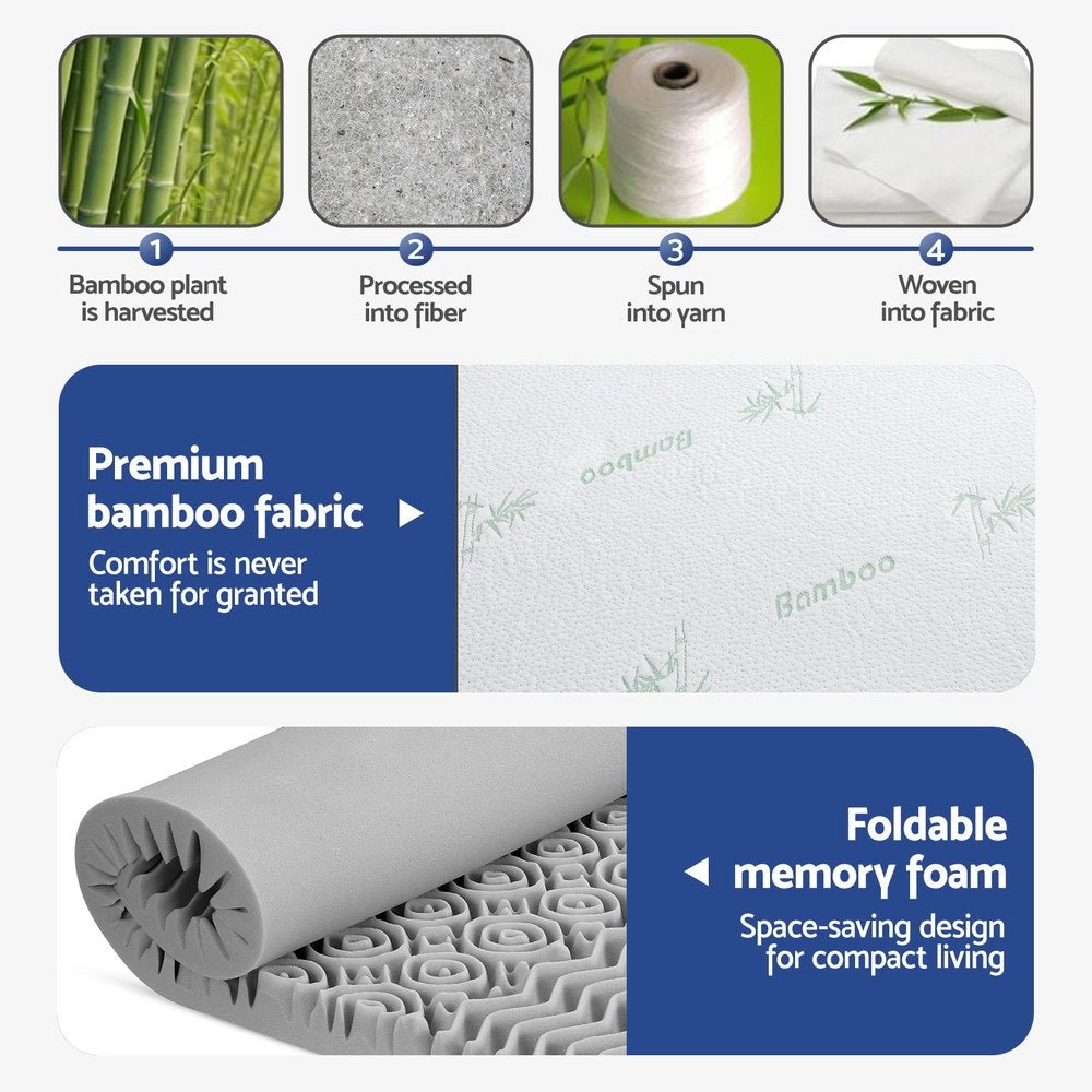 Giselle Bedding 8cm Memory Foam Mattress Topper 7 - Zone Graphite Queen - Furniture > Mattresses > Mattress Toppers - Rivercity House & Home Co. (ABN 18 642 972 209) - Affordable Modern Furniture Australia