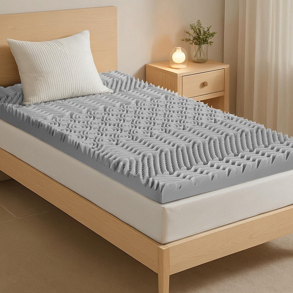 Giselle Bedding 8cm Memory Foam Mattress Topper 7 - Zone Graphite Single - Furniture > Mattresses > Mattress Toppers - Rivercity House & Home Co. (ABN 18 642 972 209) - Affordable Modern Furniture Australia