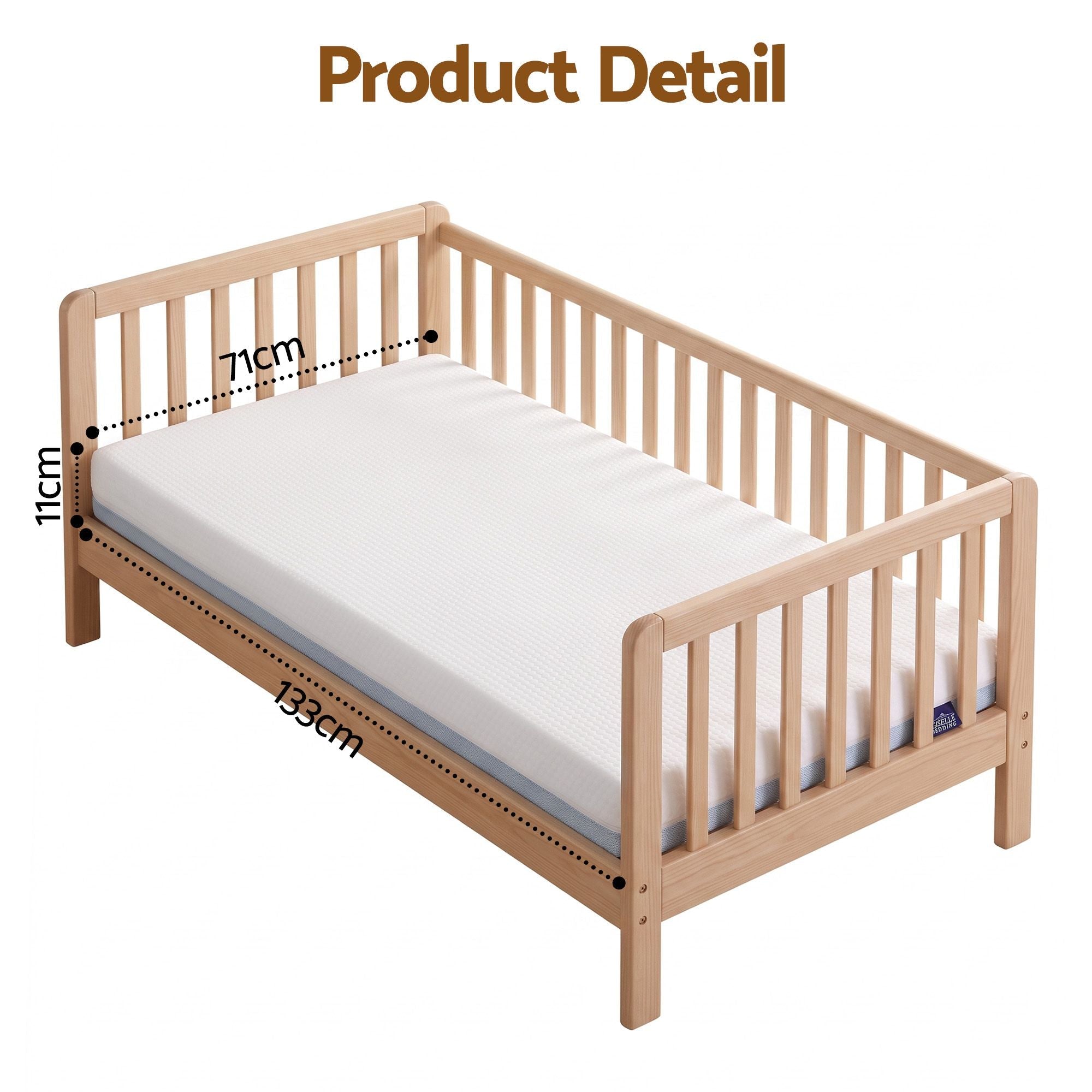 Giselle Bedding Cot Mattress 11cm Thick with Tencel Cover - Home & Garden > Bedding > Pillows - Rivercity House & Home Co. (ABN 18 642 972 209) - Affordable Modern Furniture Australia