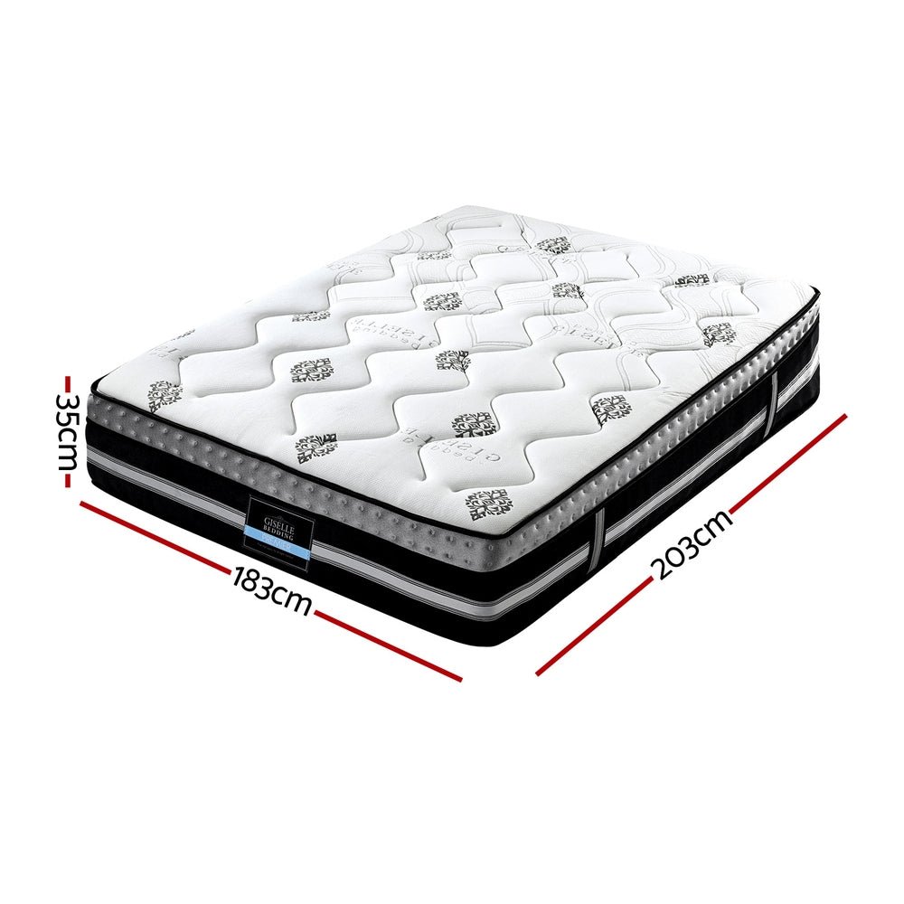Giselle Bedding King Mattress 35cm Bed in a Box Pocket Spring Gel Memory Foam - Furniture > Mattresses > King Size Mattress - Rivercity House & Home Co. (ABN 18 642 972 209) - Affordable Modern Furniture Australia