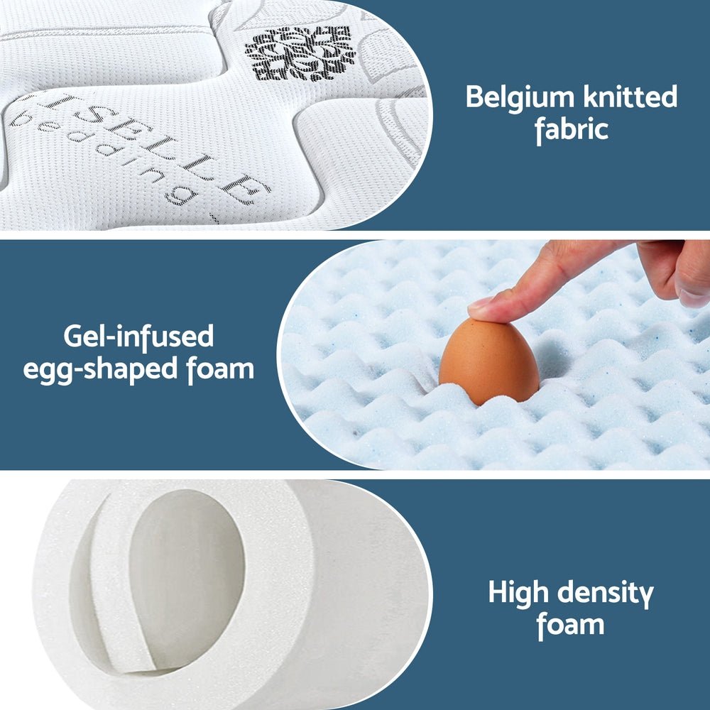 Giselle Bedding King Mattress 35cm Bed in a Box Pocket Spring Gel Memory Foam - Furniture > Mattresses > King Size Mattress - Rivercity House & Home Co. (ABN 18 642 972 209) - Affordable Modern Furniture Australia