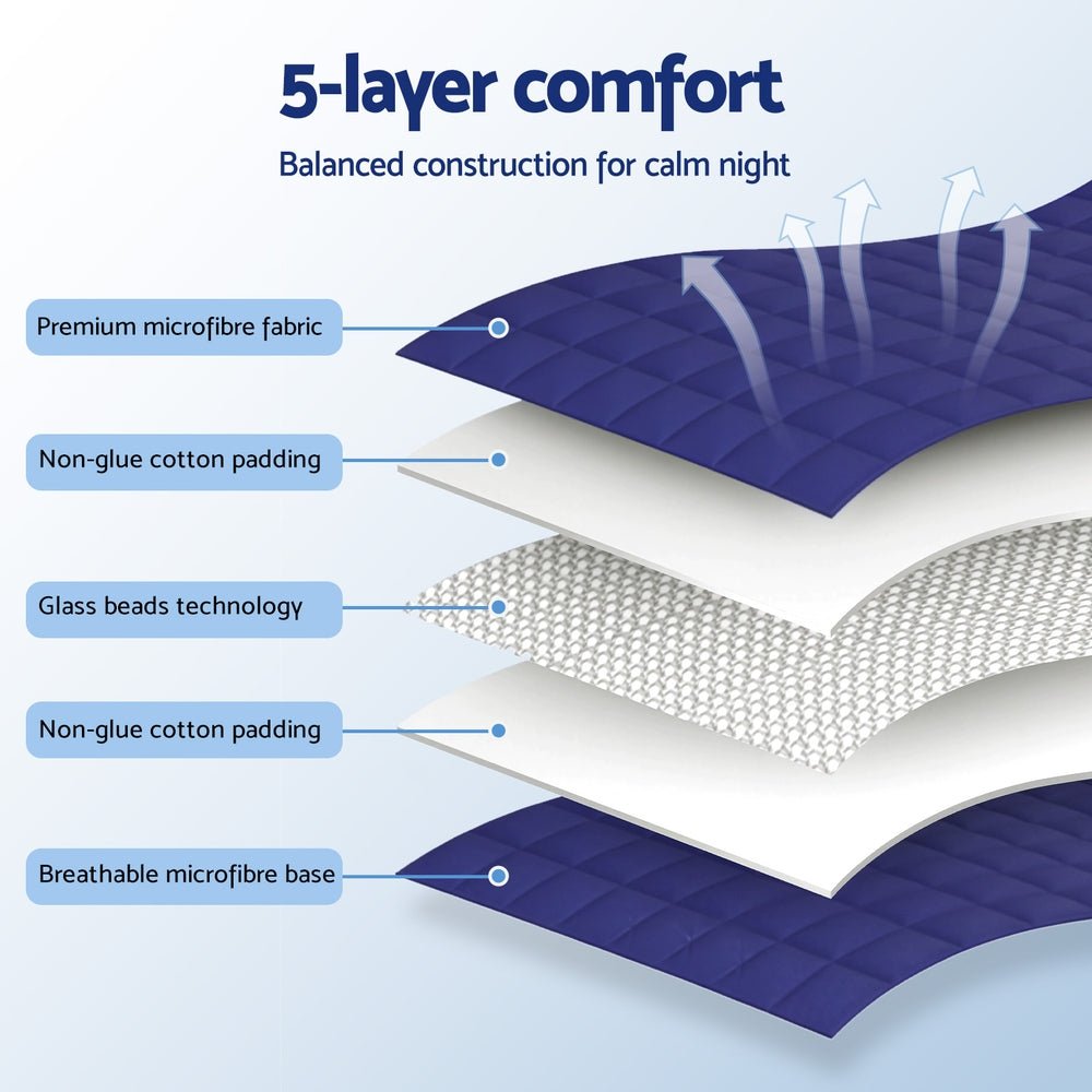 Giselle Bedding Weighted Blanket 6.8kg Kids Adults Heavy Gravity Relax Calm Blue - Home & Garden > Bedding > Blankets & Throws - Rivercity House & Home Co. (ABN 18 642 972 209) - Affordable Modern Furniture Australia