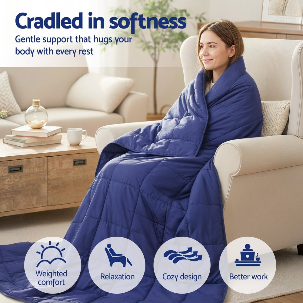 Giselle Bedding Weighted Blanket 9KG Kids Adults Heavy Gravity Relax Calm Blue - Home & Garden > Bedding > Blankets & Throws - Rivercity House & Home Co. (ABN 18 642 972 209) - Affordable Modern Furniture Australia