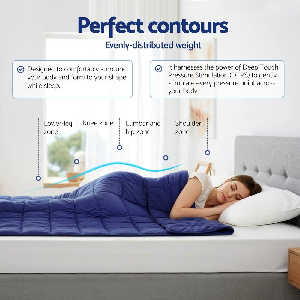 Giselle Bedding Weighted Blanket 9KG Kids Adults Heavy Gravity Relax Calm Blue - Home & Garden > Bedding > Blankets & Throws - Rivercity House & Home Co. (ABN 18 642 972 209) - Affordable Modern Furniture Australia