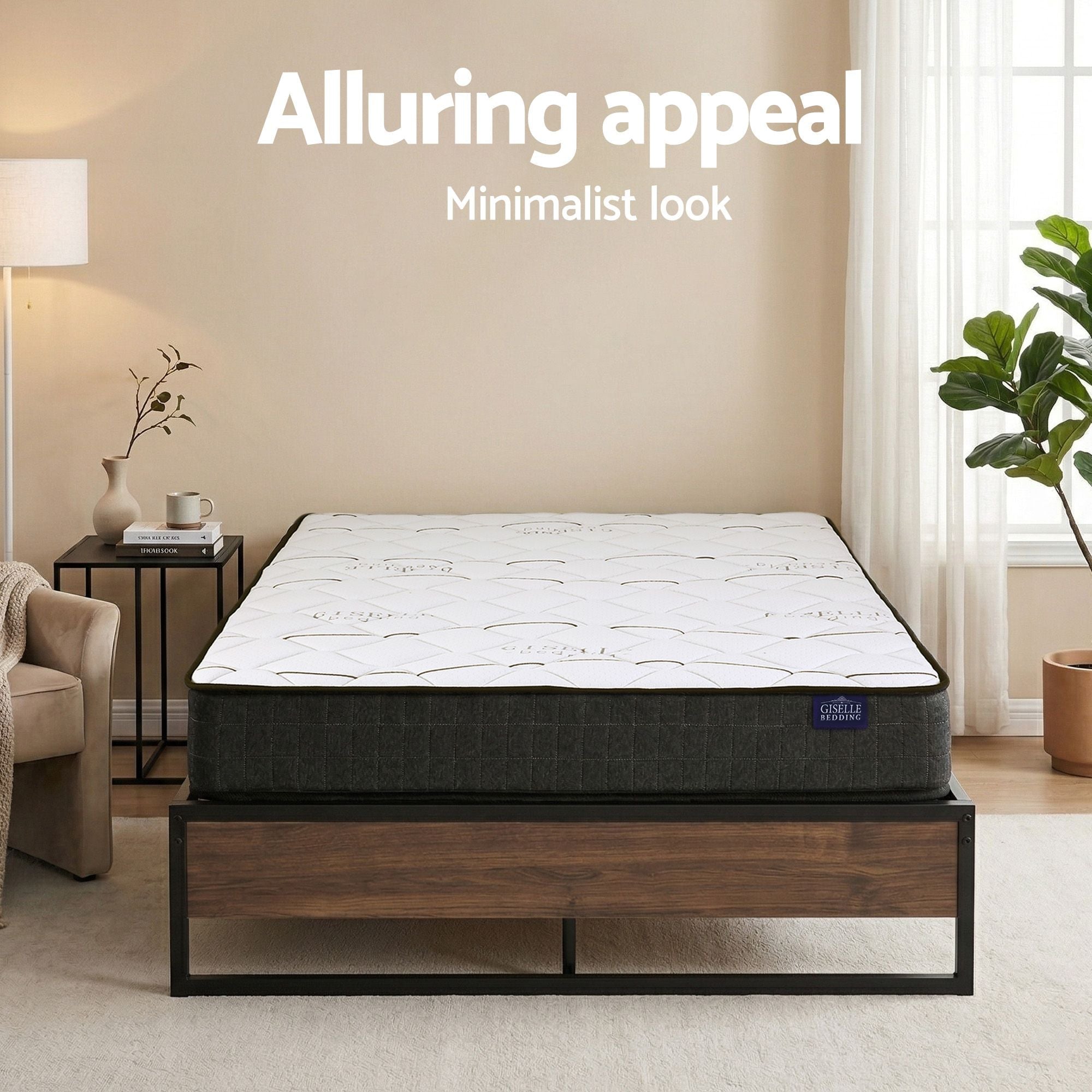 Giselle Double Mattress 16cm and Artiss Metal Bed Frame Set for Guest Rooms Studios - Furniture > Mattresses > Double Mattress - Rivercity House & Home Co. (ABN 18 642 972 209) - Affordable Modern Furniture Australia