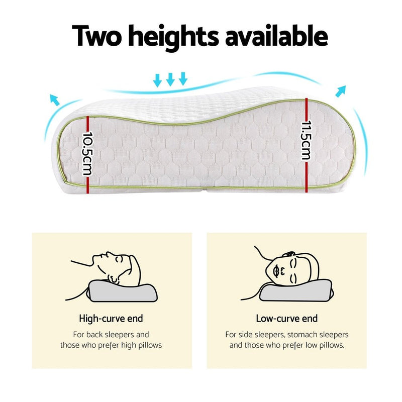 Giselle Memory Foam Pillow Contour Neck - Home & Garden > Bedding - Rivercity House & Home Co. (ABN 18 642 972 209) - Affordable Modern Furniture Australia