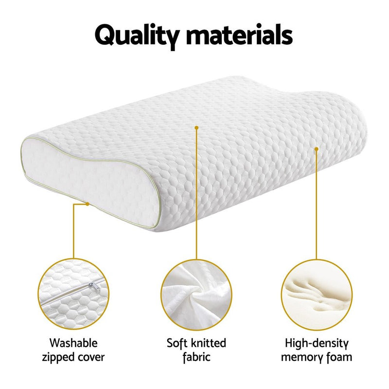 Giselle Memory Foam Pillow Contour Neck - Home & Garden > Bedding - Rivercity House & Home Co. (ABN 18 642 972 209) - Affordable Modern Furniture Australia