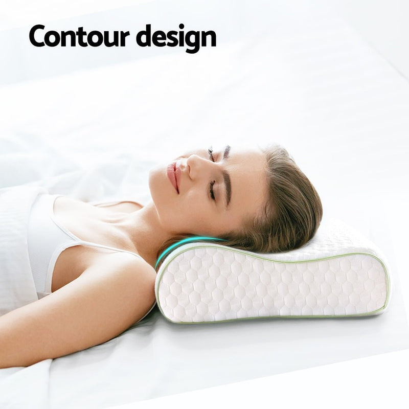 Giselle Memory Foam Pillow Contour Neck - Home & Garden > Bedding - Rivercity House & Home Co. (ABN 18 642 972 209) - Affordable Modern Furniture Australia