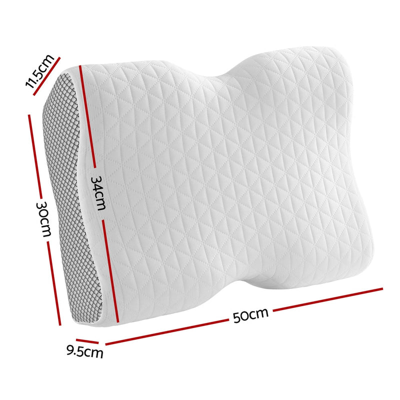 Giselle Memory Foam Pillow Contour Neck - Home & Garden > Bedding - Rivercity House & Home Co. (ABN 18 642 972 209) - Affordable Modern Furniture Australia