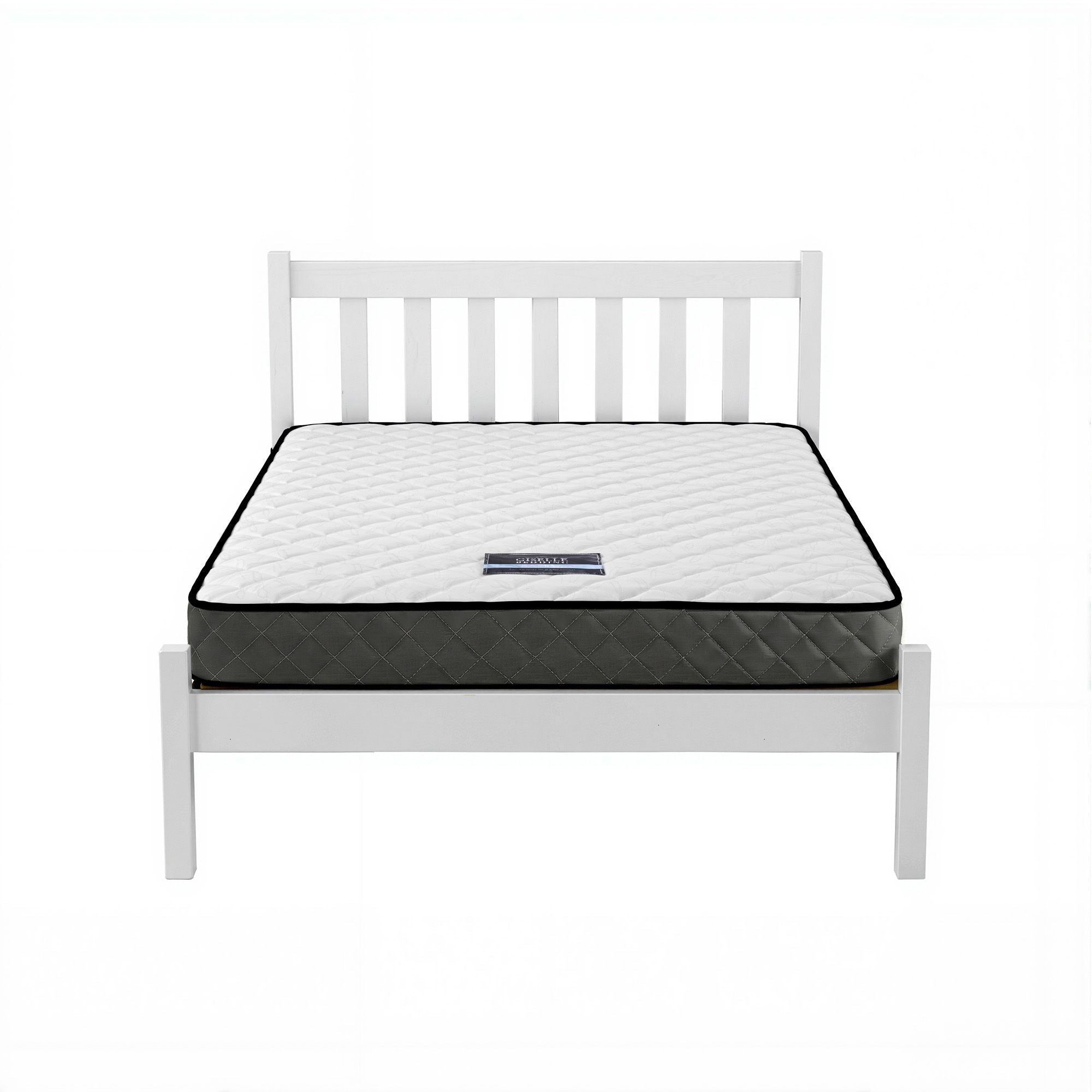 Giselle Single Mattress and Artiss Bed Frame Set White Solid Pine with 16cm Mattress - Furniture > Mattresses > Single Mattress - Rivercity House & Home Co. (ABN 18 642 972 209) - Affordable Modern Furniture Australia