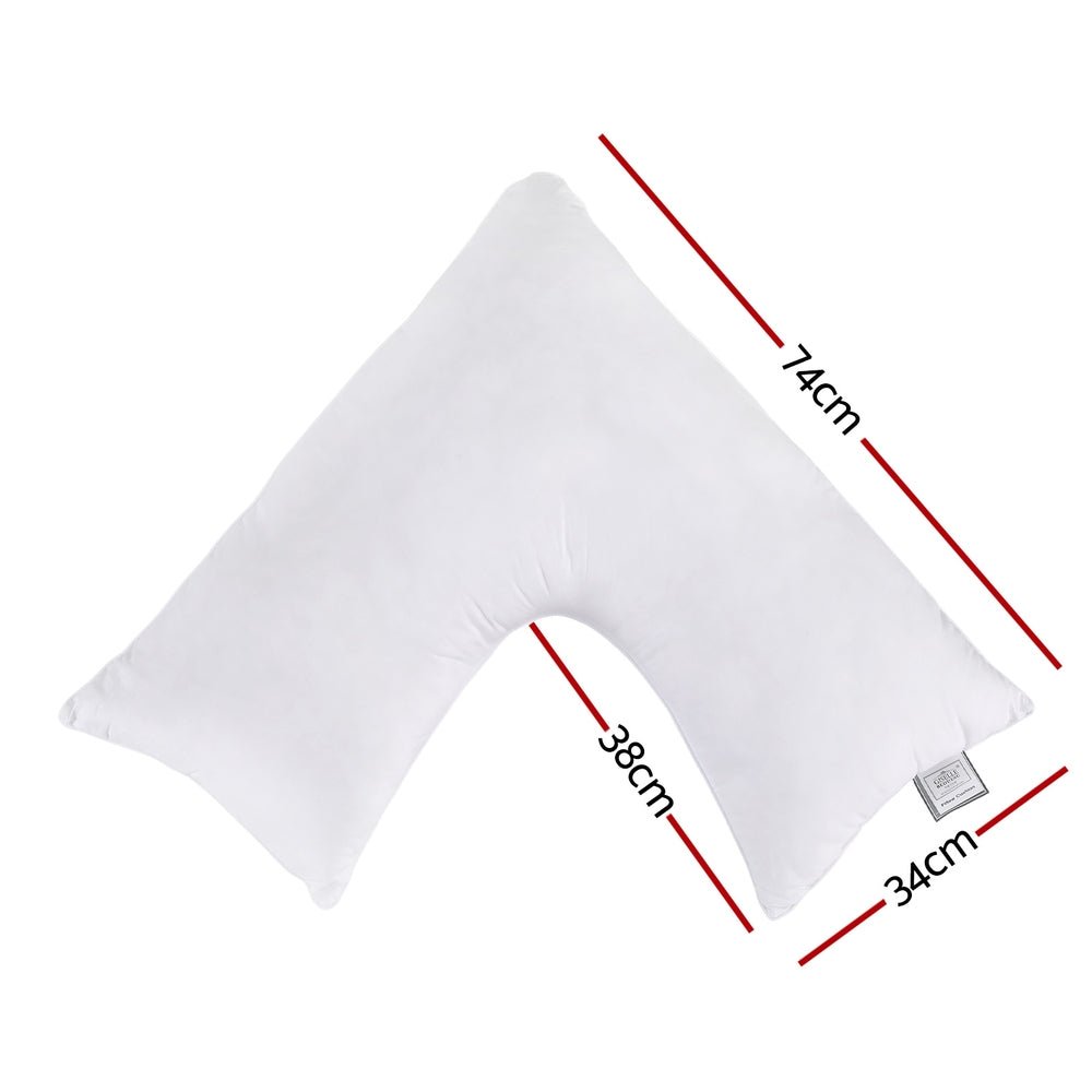 Giselle V Shape Boomerang Nursing Body Pillow Cushion - White - Home & Garden > Bedding > Pillows - Rivercity House & Home Co. (ABN 18 642 972 209) - Affordable Modern Furniture Australia
