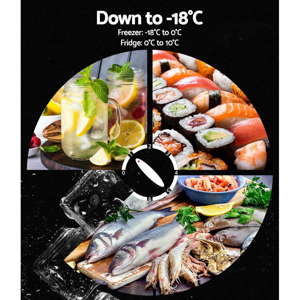 Glacio 65L Portable Fridge Freezer Cooler Upright 12V/24V/240V Caravan Car Silver - Outdoor > Camping - Rivercity House & Home Co. (ABN 18 642 972 209) - Affordable Modern Furniture Australia