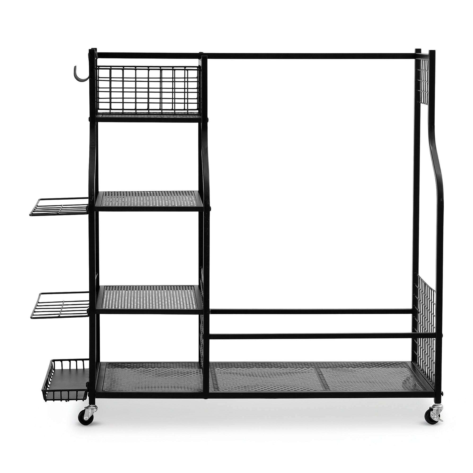 Golf Bag Storage Golf Storage Garage Organizer with Wheels Black - Sports & Fitness > Golf > Golf Accessories - Rivercity House & Home Co. (ABN 18 642 972 209) - Affordable Modern Furniture Australia