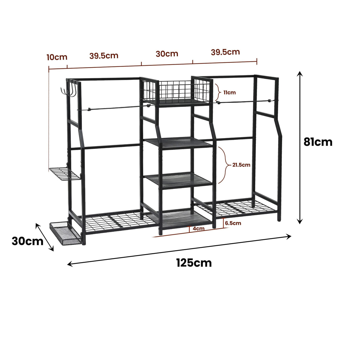 Golf Bag Storage Rack for 2 Bags and 16 Clubs - Black - Sports & Fitness > Exercise, Gym & Fitness > Gym Equipment & Accessories - Rivercity House & Home Co. (ABN 18 642 972 209) - Affordable Modern Furniture Australia