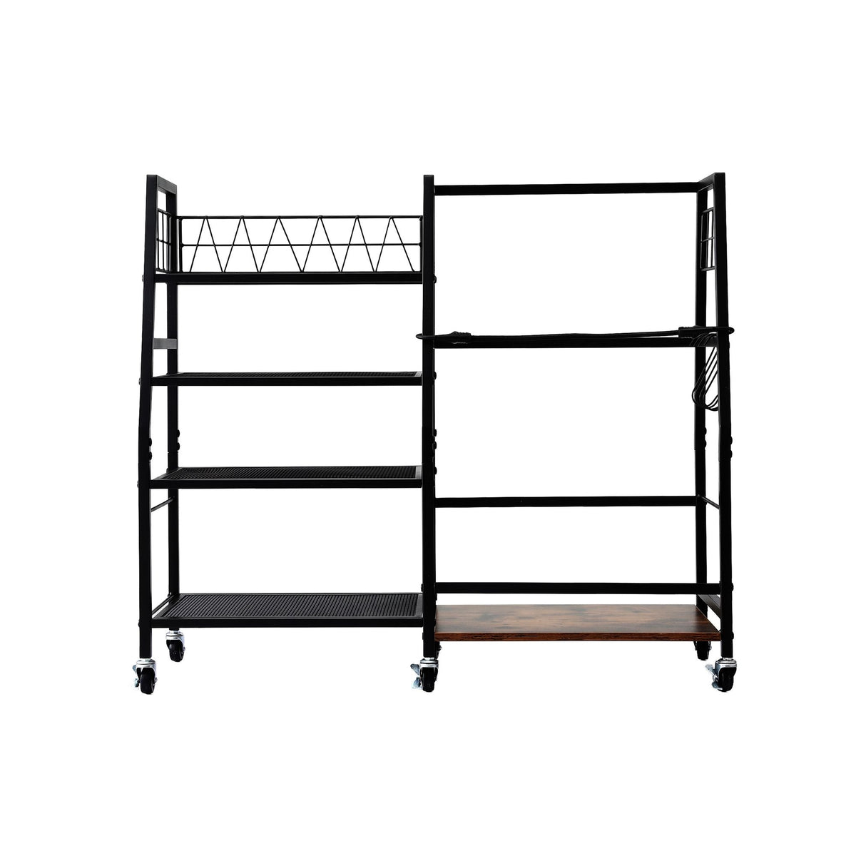 Golf Bag Storage Rack with 4 Shelves and 1 Bag Holder - Black - Sports & Fitness > Exercise, Gym & Fitness > Gym Equipment & Accessories - Rivercity House & Home Co. (ABN 18 642 972 209) - Affordable Modern Furniture Australia