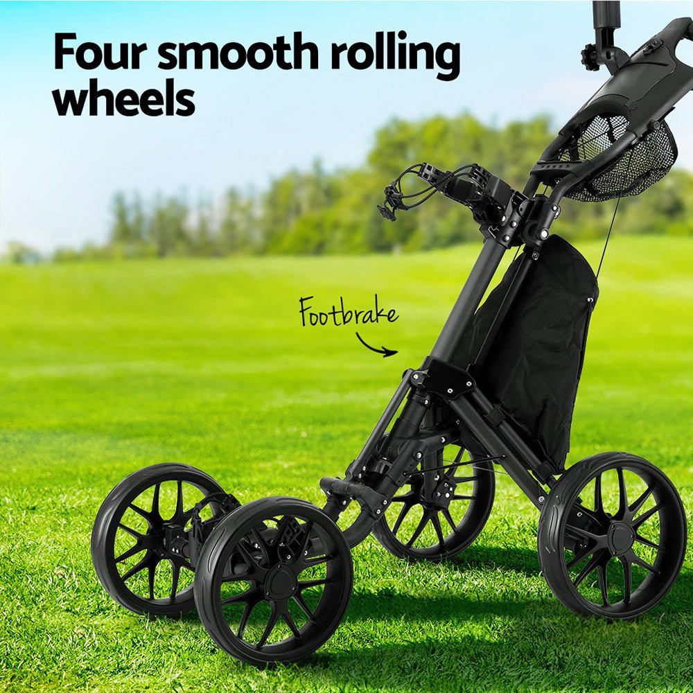 Golf Buggy Foldable Trolley Golf Cart Wheels Umbrella Bottle Holder - Sports & Fitness > Golf - Rivercity House & Home Co. (ABN 18 642 972 209) - Affordable Modern Furniture Australia