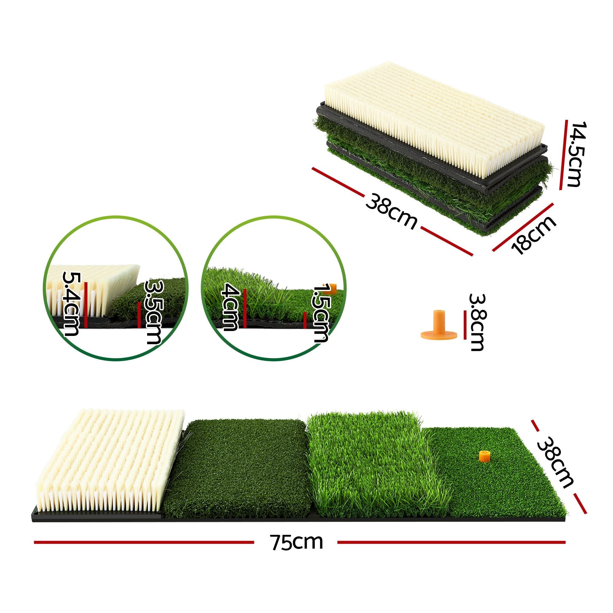 Golf Hitting Mat Practice Turf 4 in 1 Foldable Training Aid Backyard - Sports & Fitness > Golf > Golf Accessories - Rivercity House & Home Co. (ABN 18 642 972 209) - Affordable Modern Furniture Australia