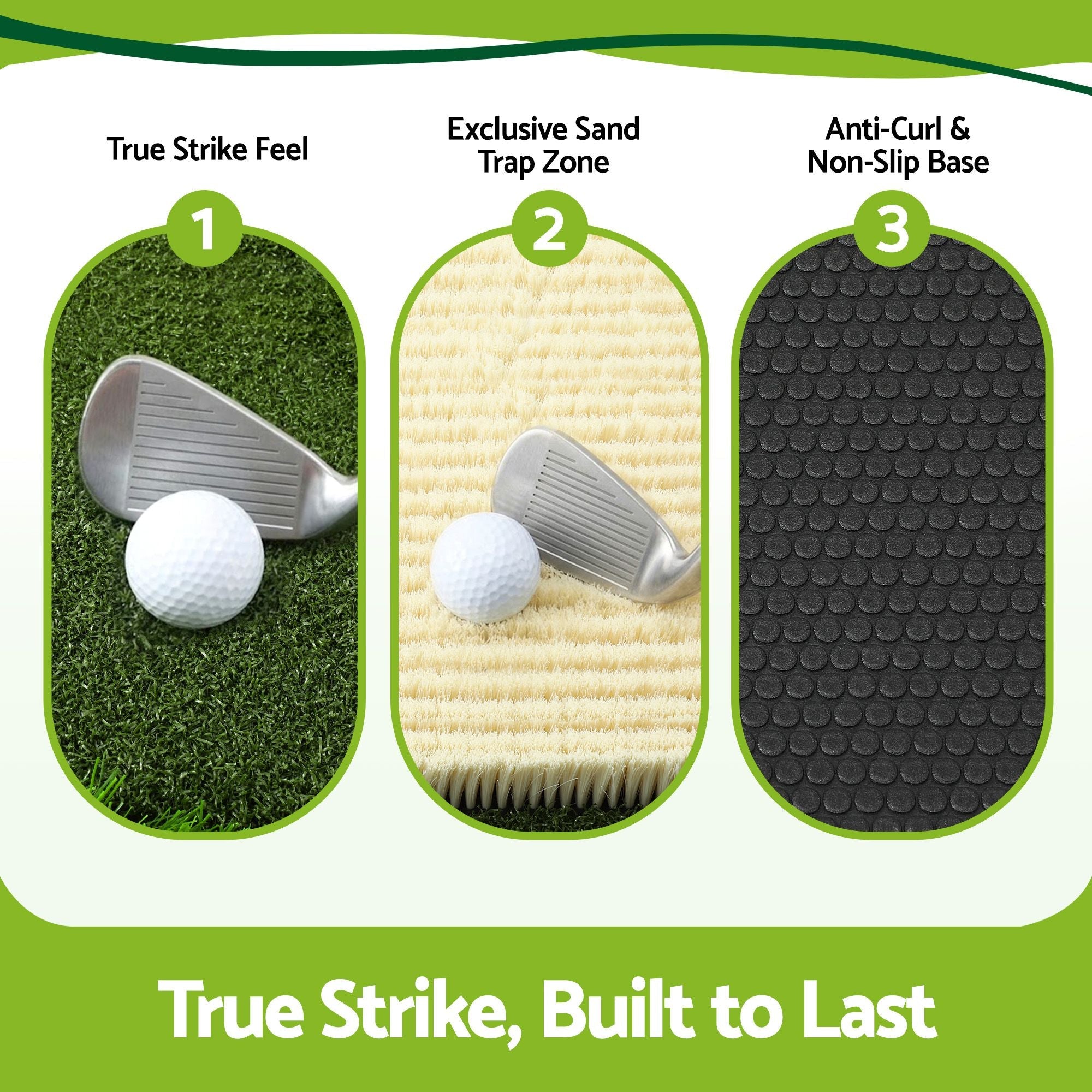Golf Hitting Mat Practice Turf 4 in 1 Foldable Training Aid Backyard - Sports & Fitness > Golf > Golf Accessories - Rivercity House & Home Co. (ABN 18 642 972 209) - Affordable Modern Furniture Australia