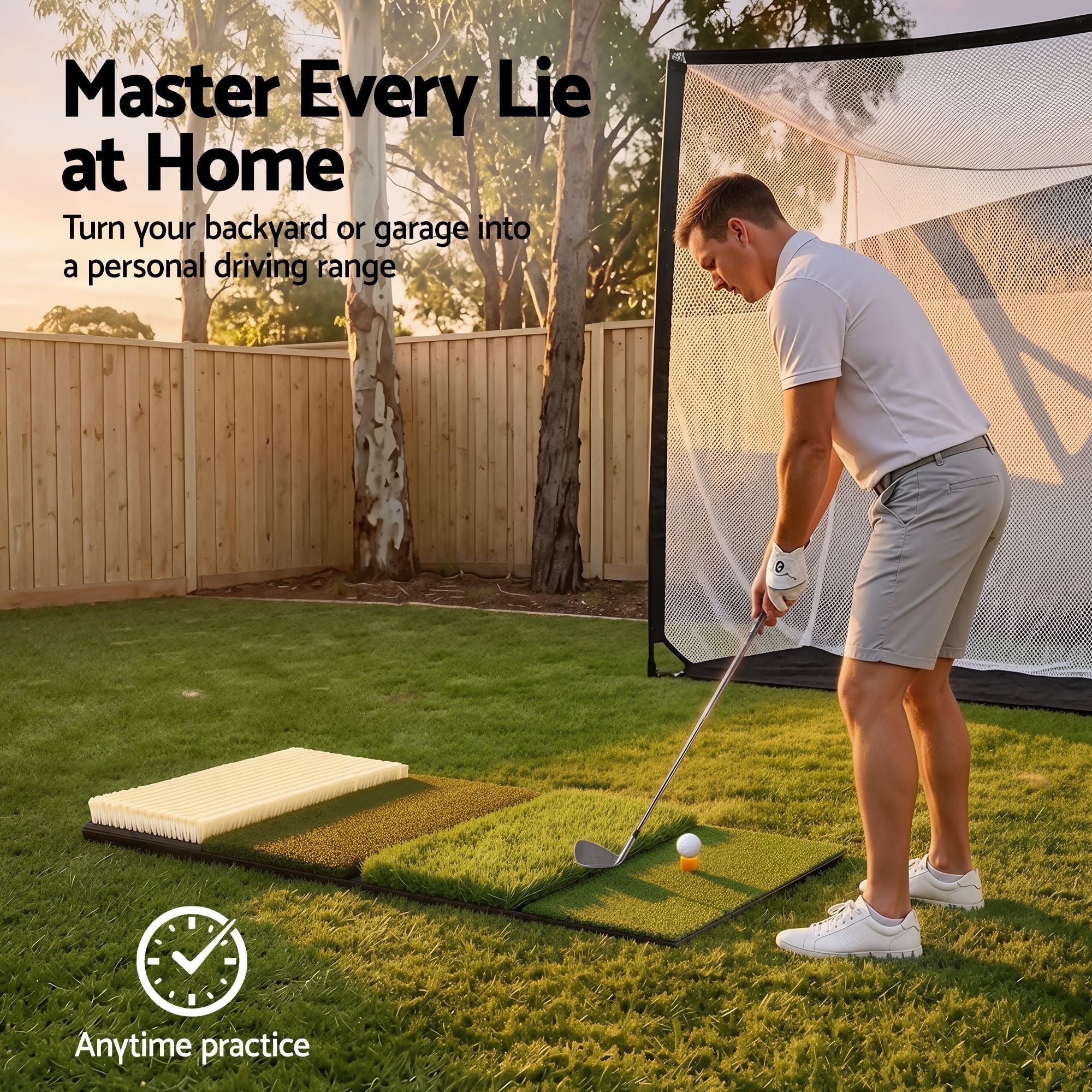 Golf Hitting Mat Practice Turf 4 in 1 Foldable Training Aid Backyard - Sports & Fitness > Golf > Golf Accessories - Rivercity House & Home Co. (ABN 18 642 972 209) - Affordable Modern Furniture Australia