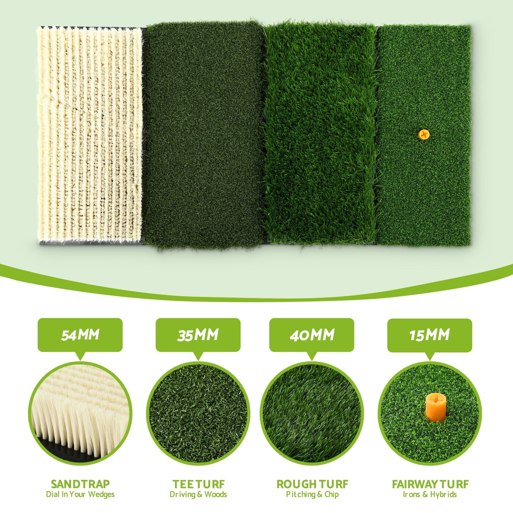 Golf Hitting Mat Practice Turf 4 in 1 Foldable Training Aid Backyard - Sports & Fitness > Golf > Golf Accessories - Rivercity House & Home Co. (ABN 18 642 972 209) - Affordable Modern Furniture Australia