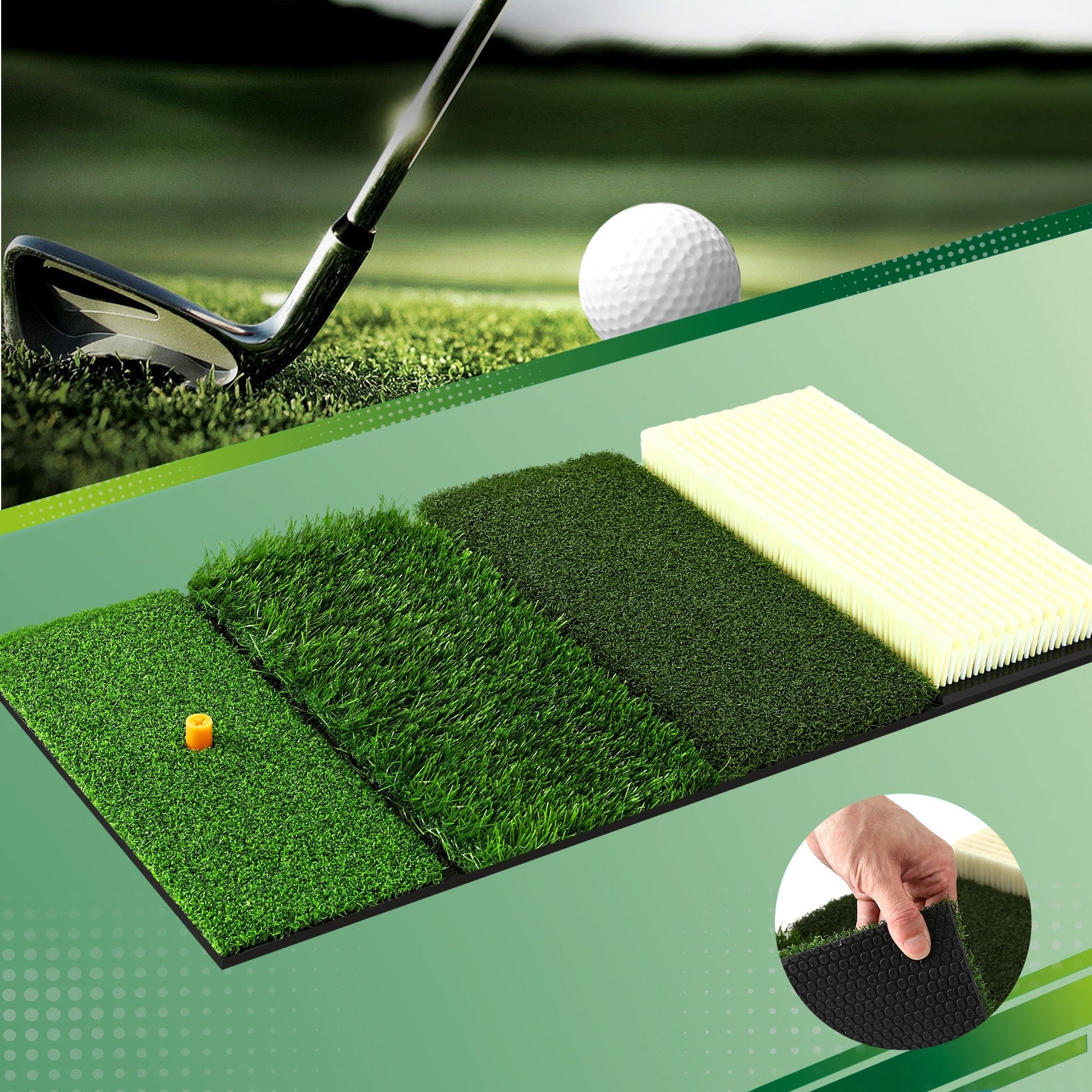 Golf Hitting Mat Practice Turf 4 in 1 Foldable Training Aid Backyard - Sports & Fitness > Golf > Golf Accessories - Rivercity House & Home Co. (ABN 18 642 972 209) - Affordable Modern Furniture Australia
