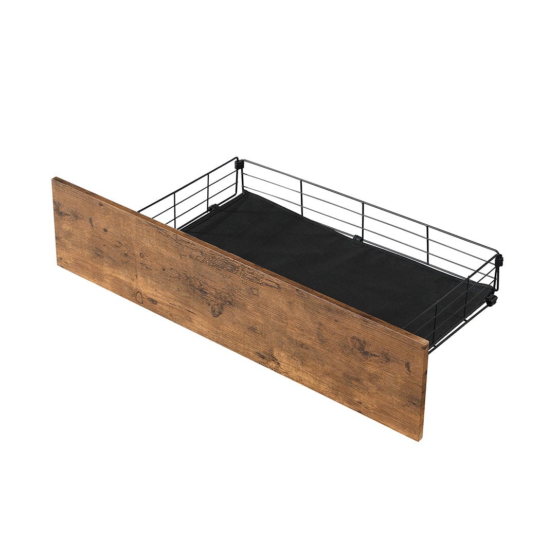 Grange Storage Queen Bed Frame with USB Ports & Drawers – Brown/Grey - Rivercity House & Home Co. (ABN 18 642 972 209) - Affordable Modern Furniture Australia