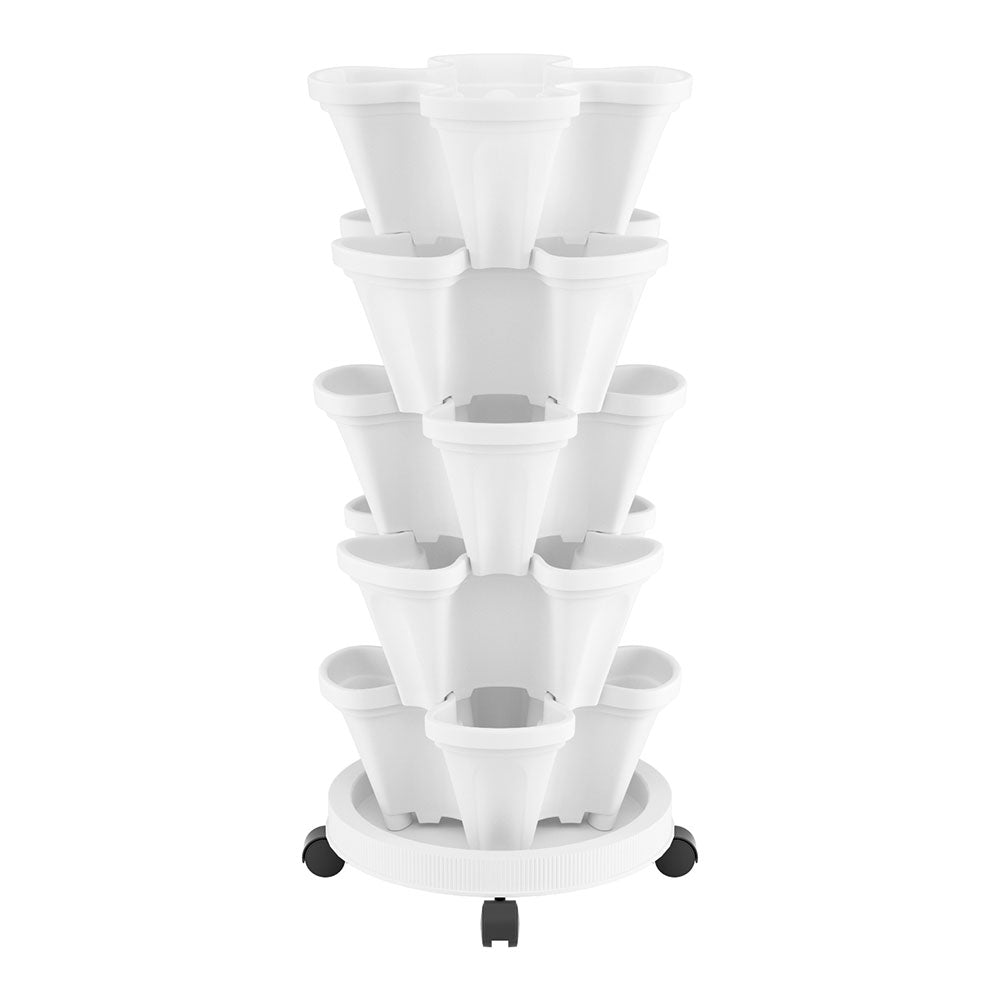 Green Fingers Garden Bed 5 Tier Vertical Garden Strawberry Stackable Planters Herbs Petunias - Home & Garden > Garden Beds - Rivercity House & Home Co. (ABN 18 642 972 209) - Affordable Modern Furniture Australia
