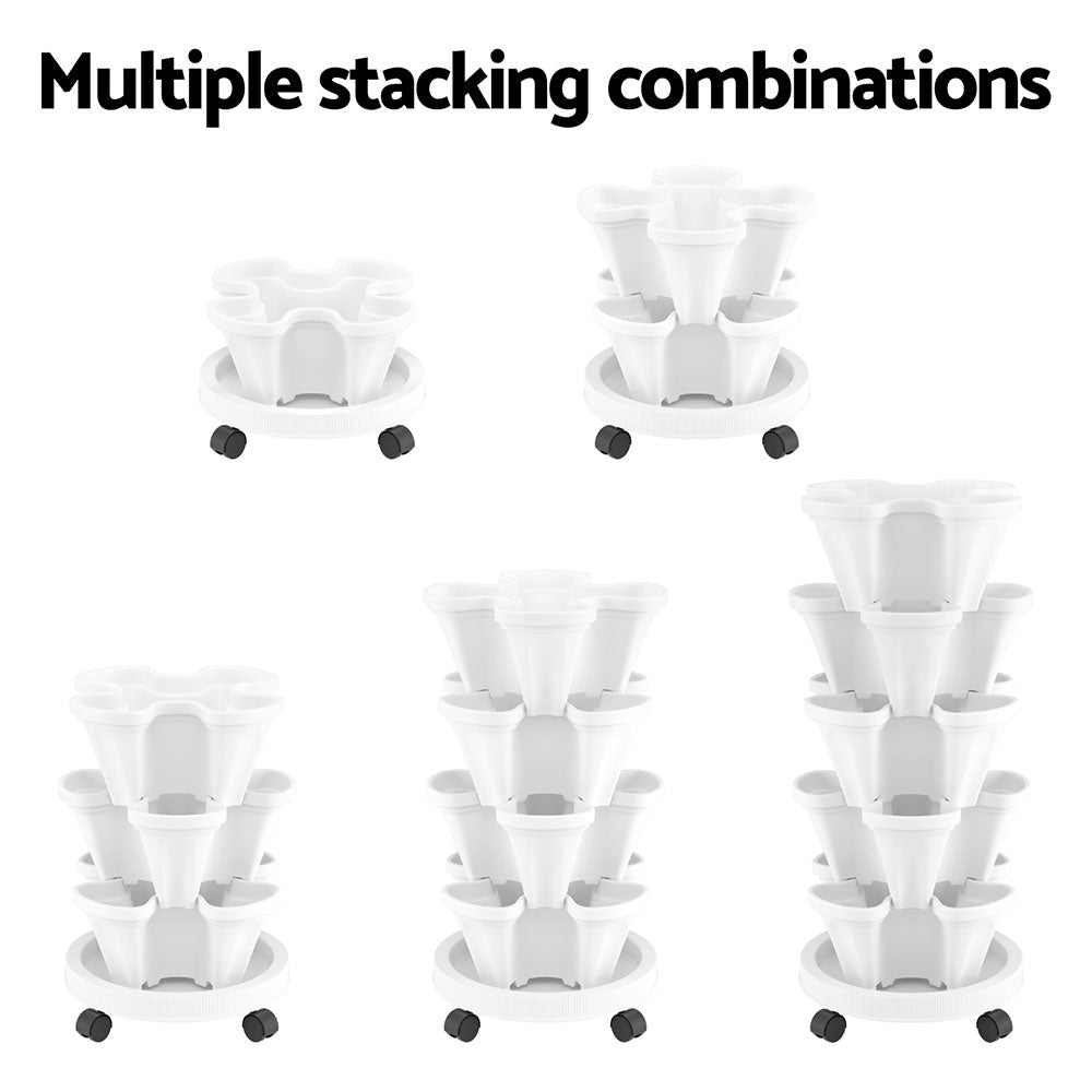 Green Fingers Garden Bed 5 Tier Vertical Garden Strawberry Stackable Planters Herbs Petunias - Home & Garden > Garden Beds - Rivercity House & Home Co. (ABN 18 642 972 209) - Affordable Modern Furniture Australia