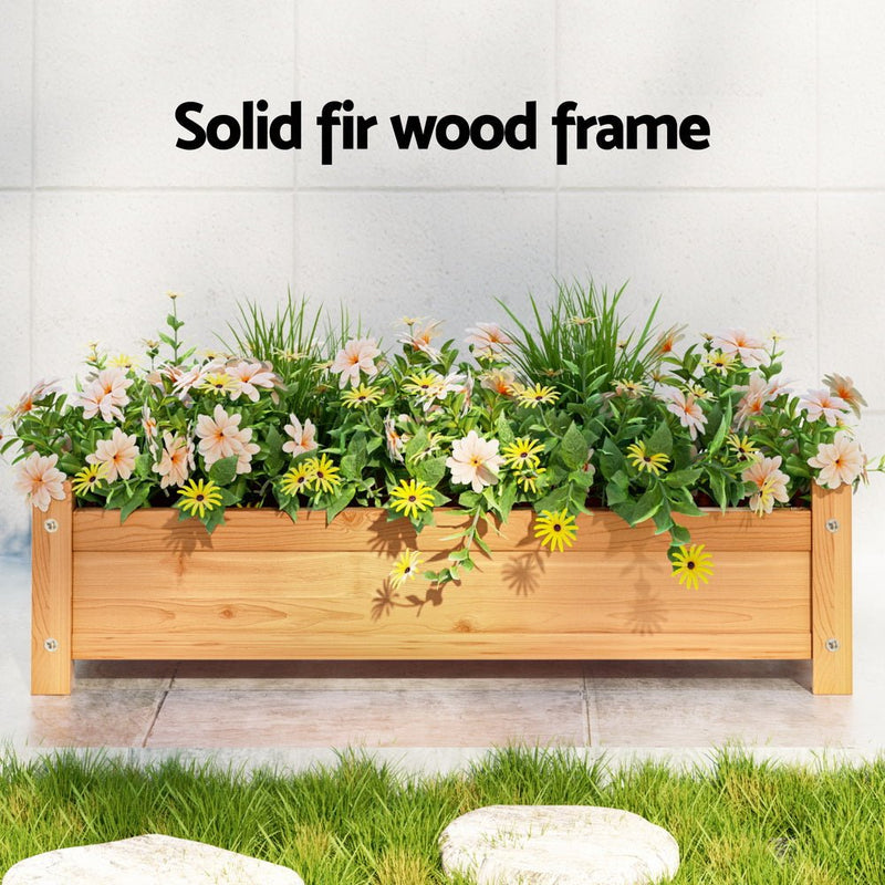 Green Fingers Garden Bed 65x33x16cm Wooden Planter Box Raised Container Growing - Home & Garden > Garden Beds > Garden Beds & Planters - Rivercity House & Home Co. (ABN 18 642 972 209) - Affordable Modern Furniture Australia