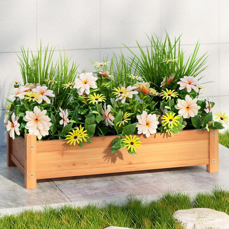 Green Fingers Garden Bed 65x33x16cm Wooden Planter Box Raised Container Growing - Home & Garden > Garden Beds > Garden Beds & Planters - Rivercity House & Home Co. (ABN 18 642 972 209) - Affordable Modern Furniture Australia