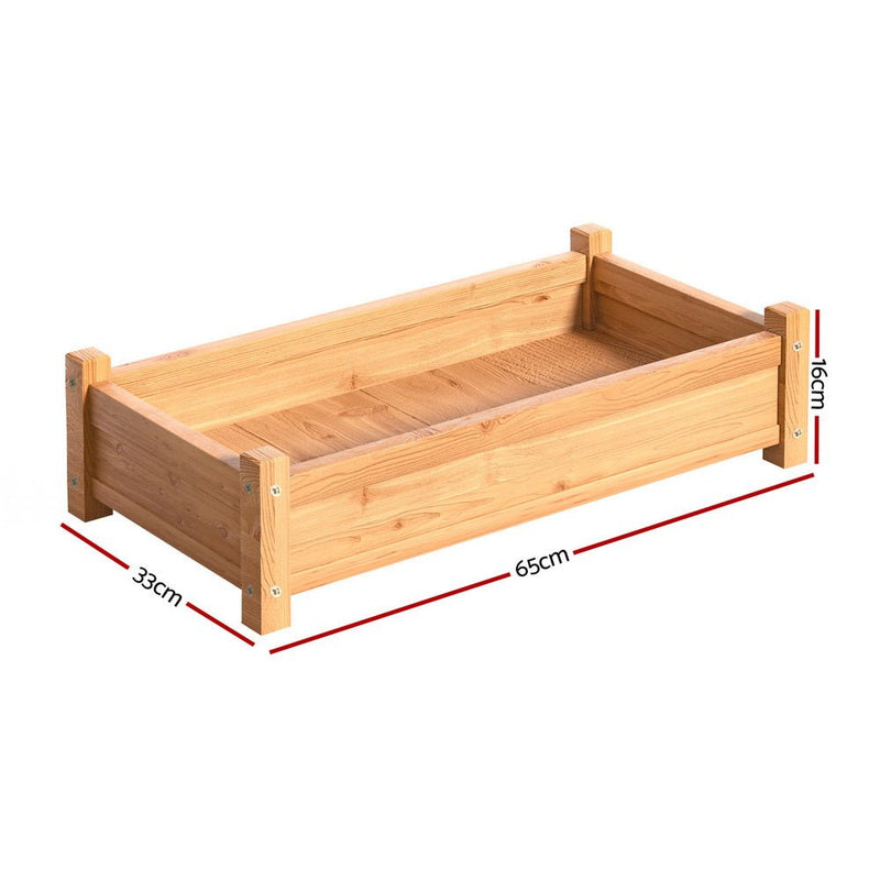 Green Fingers Garden Bed 65x33x16cm Wooden Planter Box Raised Container Growing - Home & Garden > Garden Beds > Garden Beds & Planters - Rivercity House & Home Co. (ABN 18 642 972 209) - Affordable Modern Furniture Australia