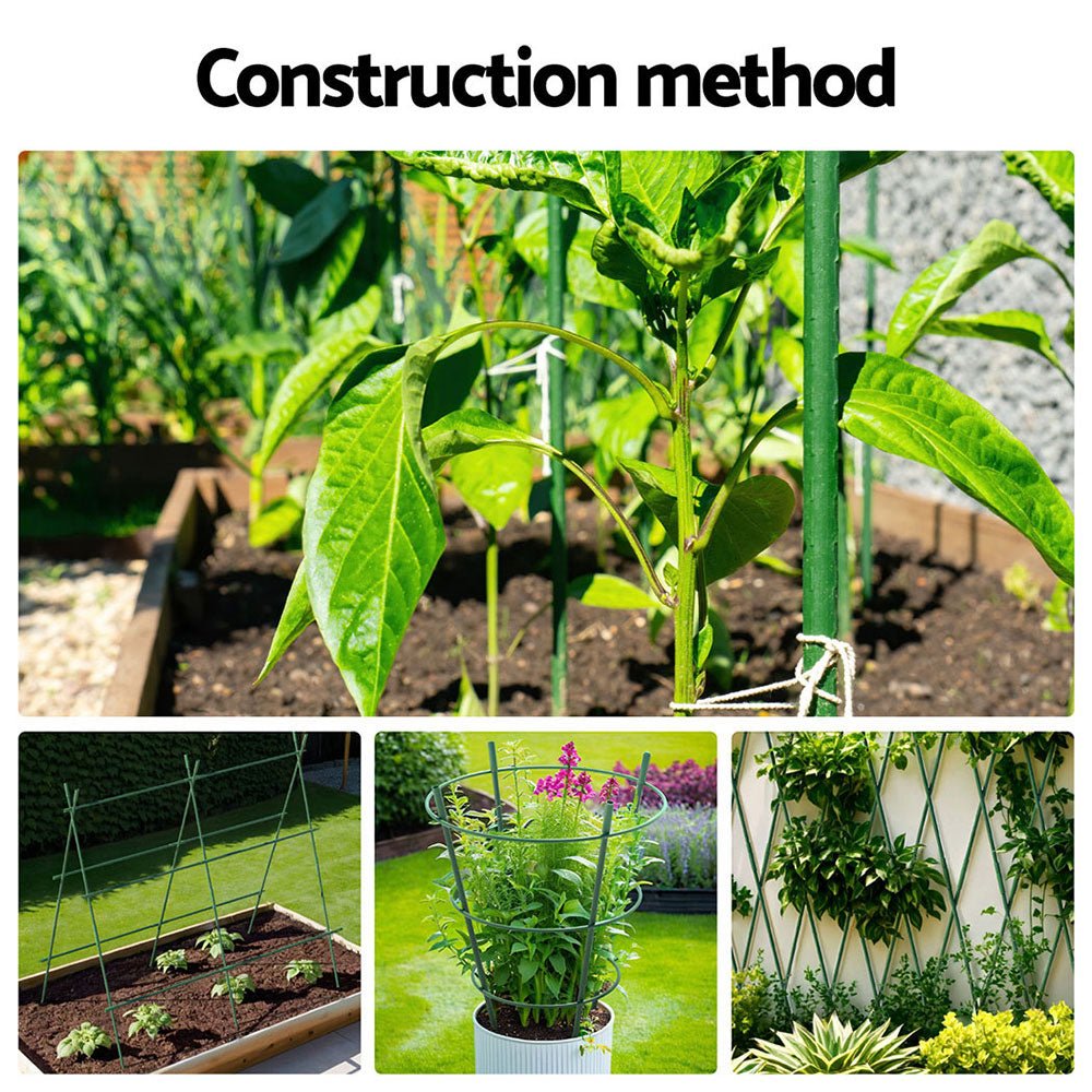 Green Fingers Garden Stakes Metal Plant Support 24pcs 92x1.1CM - Home & Garden > Garden Tools - Rivercity House & Home Co. (ABN 18 642 972 209) - Affordable Modern Furniture Australia