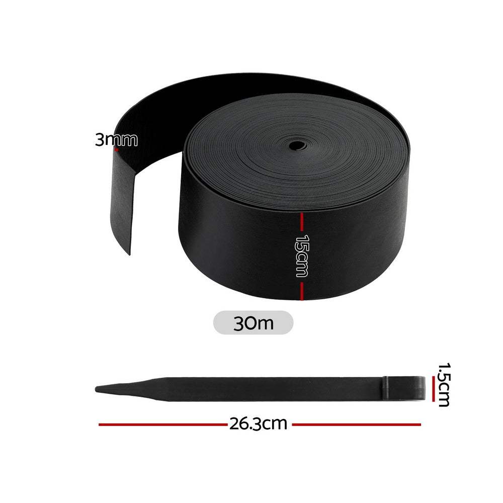 Greenfingers Garden Edging 15CM x 10M Border Support Landscape Edge Black - Home & Garden > Home & Garden Others - Rivercity House & Home Co. (ABN 18 642 972 209) - Affordable Modern Furniture Australia