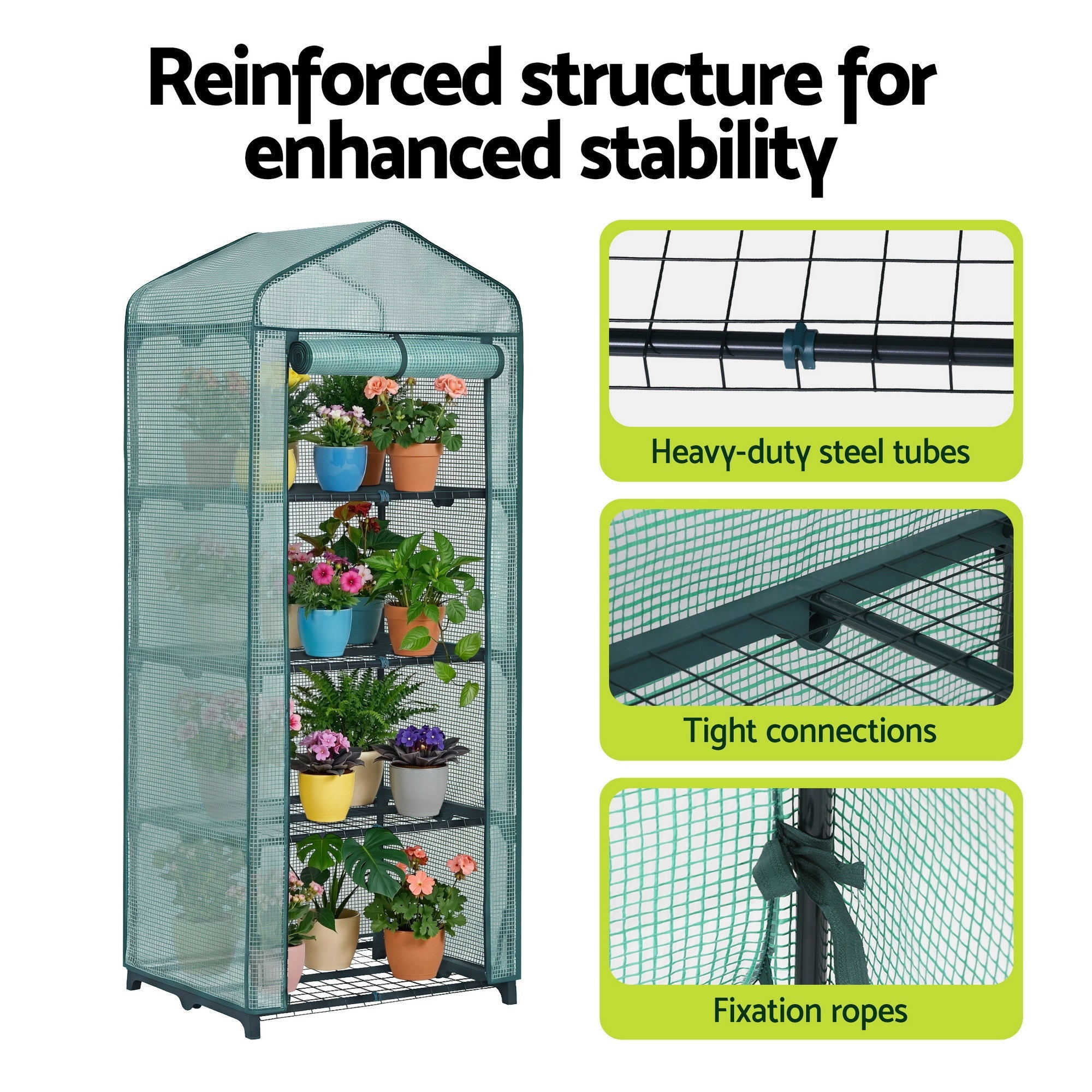 Greenhouse 4 Tiers Mini Green House Garden Bed 1.6x0.7x0.5M - Home & Garden > Greenhouses > Greenhouses & Accessories - Rivercity House & Home Co. (ABN 18 642 972 209) - Affordable Modern Furniture Australia