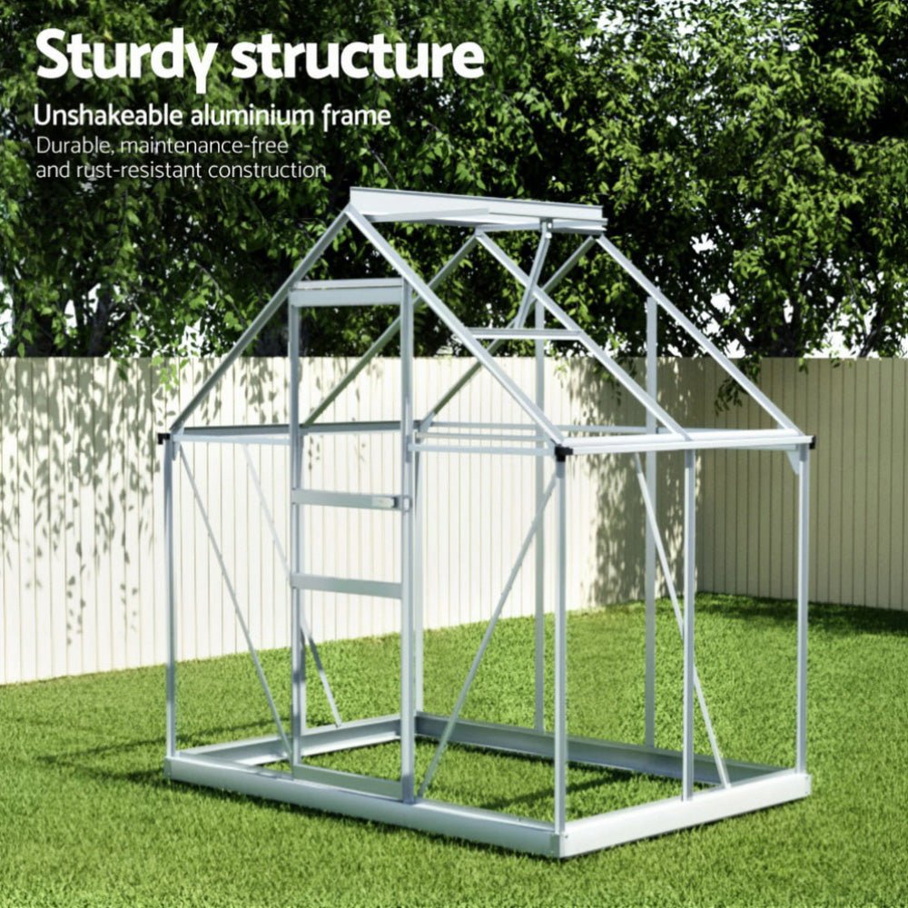Greenhouse Aluminium Polycarbonate Premium Garden Storage Shed 1.3Mx1.9Mx2.0M - Home & Garden > Greenhouses > Greenhouses & Accessories - Rivercity House & Home Co. (ABN 18 642 972 209) - Affordable Modern Furniture Australia
