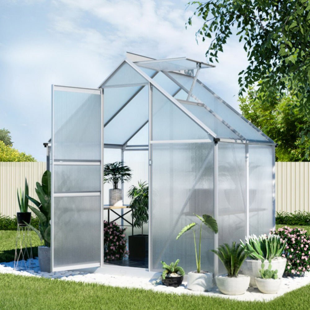 Greenhouse Aluminium Polycarbonate Premium Garden Storage Shed 1.3Mx1.9Mx2.0M - Home & Garden > Greenhouses > Greenhouses & Accessories - Rivercity House & Home Co. (ABN 18 642 972 209) - Affordable Modern Furniture Australia