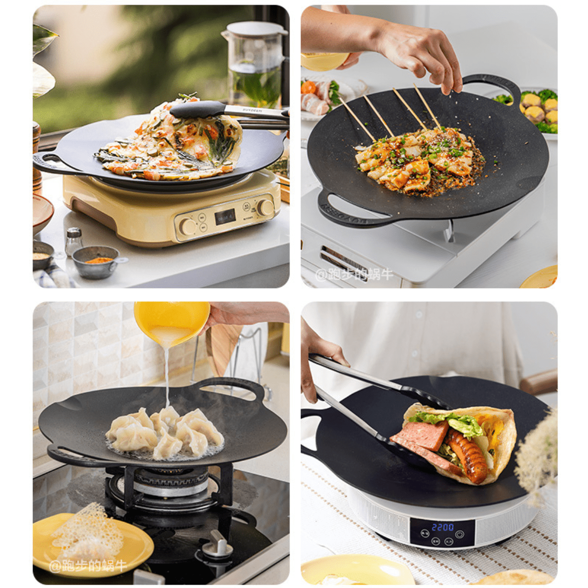 Grill Pan Nonstick 36cm Round BBQ Griddle Indoor or Outdoor Cooking - Home & Garden > Kitchenware > Skillets & Frying Pans - Rivercity House & Home Co. (ABN 18 642 972 209) - Affordable Modern Furniture Australia