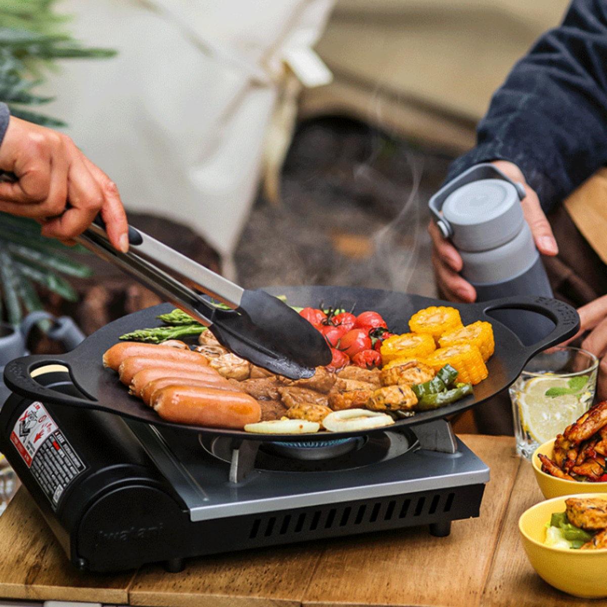Grill Pan Nonstick 36cm Round BBQ Griddle Indoor or Outdoor Cooking - Home & Garden > Kitchenware > Skillets & Frying Pans - Rivercity House & Home Co. (ABN 18 642 972 209) - Affordable Modern Furniture Australia