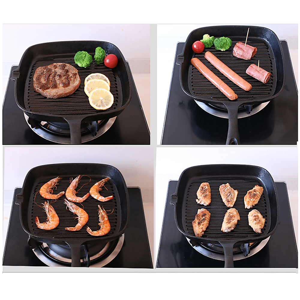 Grill Plate Non Stick Frying Pan Fry - Home & Garden > Kitchenware > Kitchen Utensils - Rivercity House & Home Co. (ABN 18 642 972 209) - Affordable Modern Furniture Australia