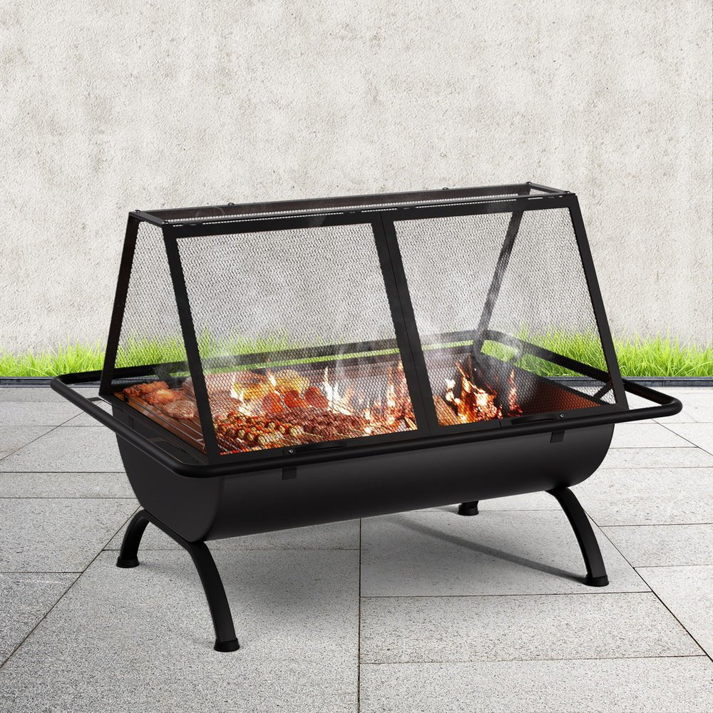 Grillz Fire Pit BBQ Grill Outdoor Fireplace Steel - Home & Garden > BBQ - Rivercity House & Home Co. (ABN 18 642 972 209) - Affordable Modern Furniture Australia