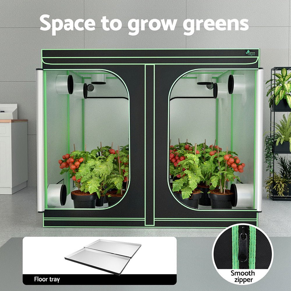 Grow Tent Kits 240x240x200cm Hydroponics Indoor Grow System Black - Home & Garden > Greenhouses > Greenhouses & Accessories - Rivercity House & Home Co. (ABN 18 642 972 209) - Affordable Modern Furniture Australia