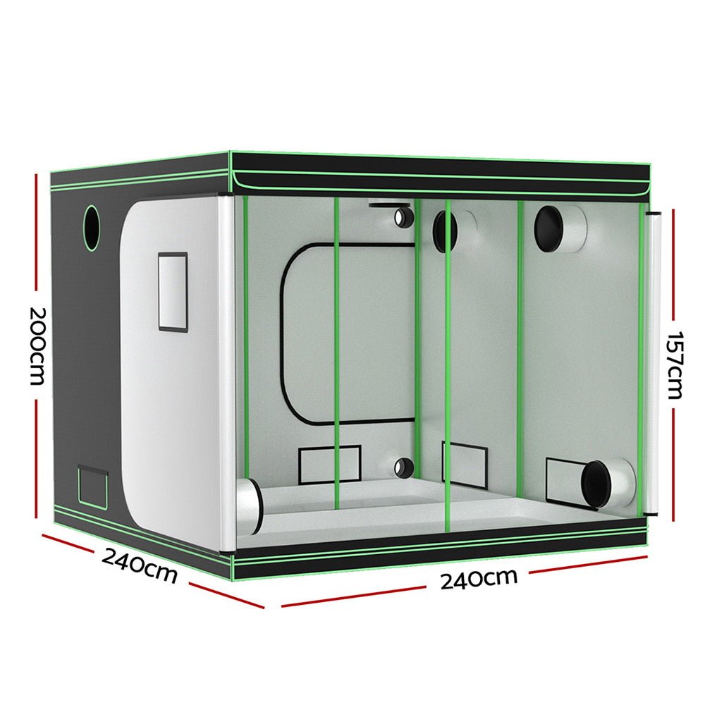 Grow Tent Kits 240x240x200cm Hydroponics Indoor Grow System Black - Home & Garden > Greenhouses > Greenhouses & Accessories - Rivercity House & Home Co. (ABN 18 642 972 209) - Affordable Modern Furniture Australia