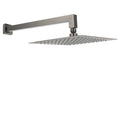 10" Square Rainfall Shower Head with 400mm Wall Mounted Arm Set - Grey Metal