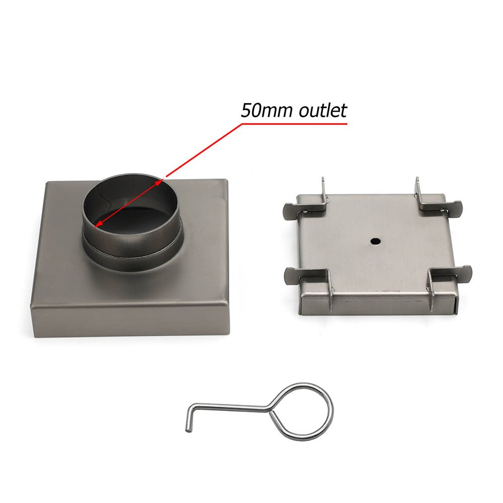Gun Metal 100mm Square Tile Insert Floor Drain Small Shower Grate 50mm Waste Set - Furniture > Bathroom > Shower Heads & Screens - Rivercity House & Home Co. (ABN 18 642 972 209) - Affordable Modern Furniture Australia